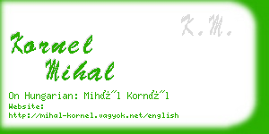 kornel mihal business card